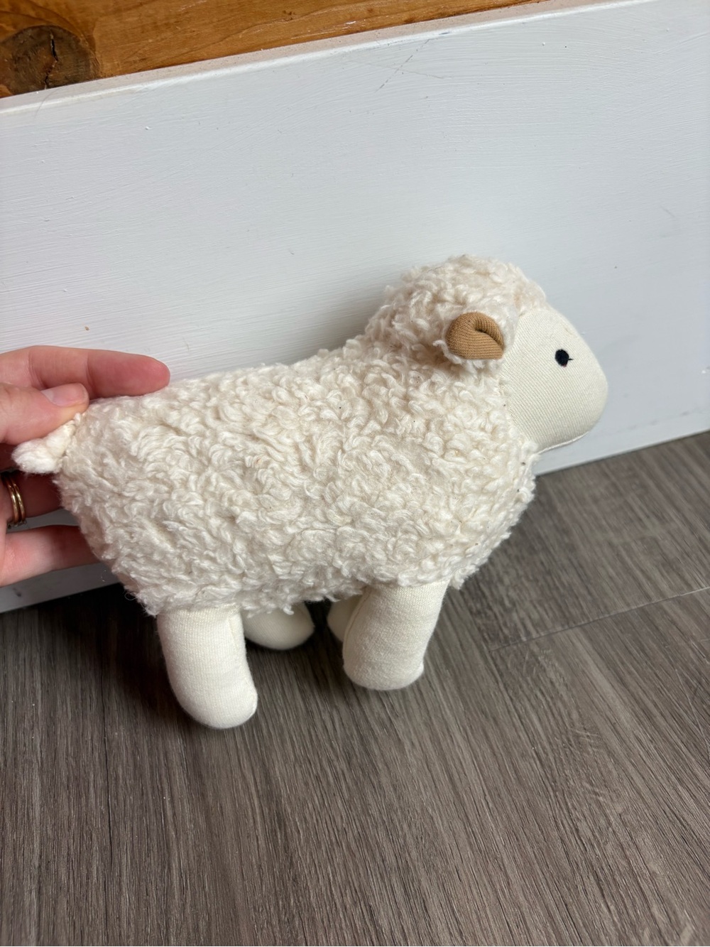 3/$25 Fabelab Sheep Lamb Organic Cotton Baby Plush Rattle 6.5”
